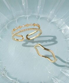 Phoebe フェミニンプレイスドビジューセットリング　ゴールド