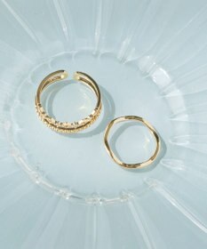 Phoebe フェミニンプレイスドビジューセットリング　ゴールド