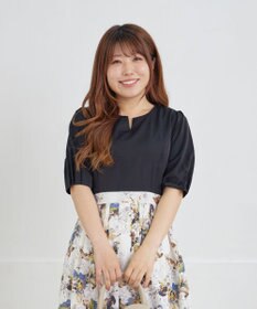 Tiaclasse L 【洗える】フラワープリントドッキングワンピース