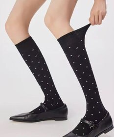 WEGO ドット柄ハイソックス