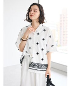 CRAFT STANDARD BOUTIQUE パネル刺繍開襟シャツ