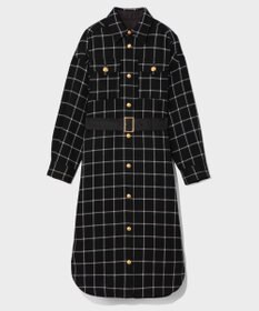 GRACE CONTINENTAL ウールチェックシャツワンピース