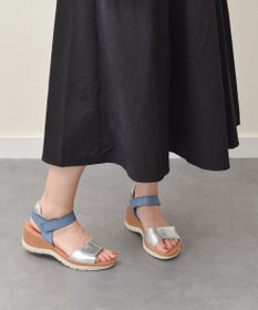 INTER-CHAUSSURES 【Marila】異素材コンビウエッジサンダル