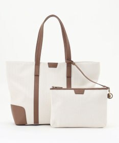 JOSEPH ABBOUD 【軽量/バッグINバッグ付き】ヘリンボンキャンバス トートバッグ
