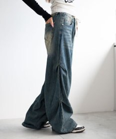 WEGO ドロストコードフレアデニム