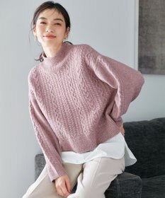 ANY 【洗濯機可能】シャツコンビケーブルニット