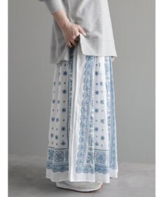 CRAFT STANDARD BOUTIQUE パネル柄マキシギャザースカート