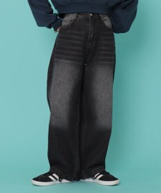 WEGO バックポケットロゴバギーデニム