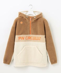 PW CIRCULUS 【MEN】【撥水/防風】ボア ハーフジップ フーデッド プルオーバー