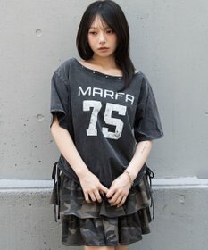 WEGO サイドドロストオフショルグラフィックT