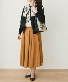 muuc 〈高品質スーピマ超長綿100%〉ヒルガオ刺繍 コットンカーディガン