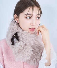 TOCCA 【ブローチ取り外し可】VELVET RIBBON FURTIPPET ティペット