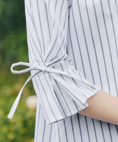 Tiaclasse L ストライプリボンレイヤードブラウス