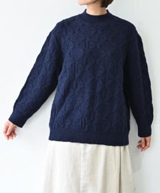 muuc 〈希少な高品質メリノウール〉〈5種類の模様編み〉ケーブル模様編みパッチワーク柄セーター