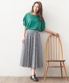 ANY 【接触冷感/UVケア/シワになりにくい】ドルマンスリーブ Tブラウス