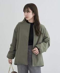 Green Parks シームレスライト中わたノーカラーブルゾン