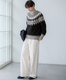 23区 【洗える】ジャガード クルーネック ニット