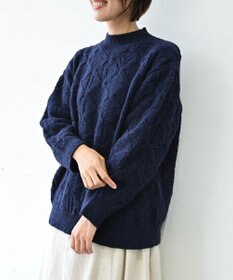 muuc 〈希少な高品質メリノウール〉〈5種類の模様編み〉ケーブル模様編みパッチワーク柄セーター