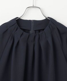 #Newans 【洗濯機可能】タックネックブラウス