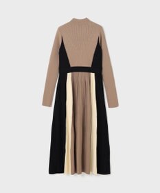 GRACE CONTINENTAL バイカラーフレアニットワンピース