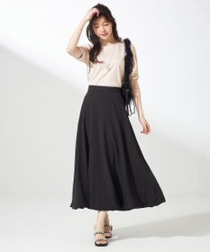 ANY SIS S 【撥水・汗ジミ防止・UVケア・洗える】スーピマスムース 袖タック Tシャツ