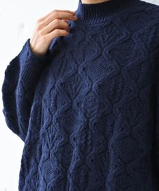 muuc 〈希少な高品質メリノウール〉〈5種類の模様編み〉ケーブル模様編みパッチワーク柄セーター