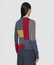 JOSEPH 【洗える】キャッシュエアーオーバーレイ　ラウンドネックニット