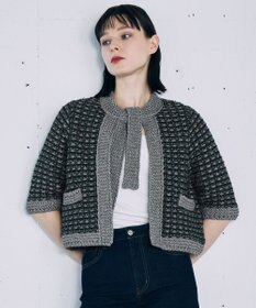 自由区 【カトリエムブーケ】Lame tweed ボウタイディテールジャケット