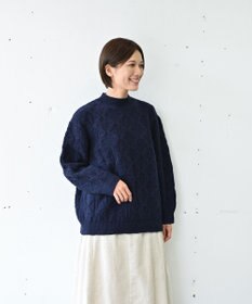 muuc 〈希少な高品質メリノウール〉〈5種類の模様編み〉ケーブル模様編みパッチワーク柄セーター