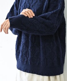 muuc 〈希少な高品質メリノウール〉〈5種類の模様編み〉ケーブル模様編みパッチワーク柄セーター