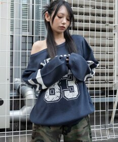 WEGO 【2025年秋冬新作】2WAYグラフィックワンショルBIGニット