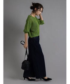 Te chichi スパンコールメッシュハーフスリーブニット《2025Autumn catalog item》