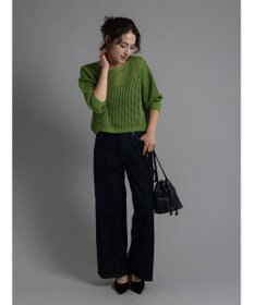 Te chichi スパンコールメッシュハーフスリーブニット《2025Autumn catalog item》