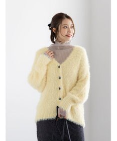 Te chichi シャギーVネックカーディガン