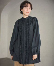 #Newans 【シワになりにくい/洗濯機可能】ロングフリルチュニック