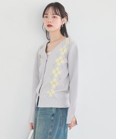 earth music&ecology アーガイルニットカーディガン