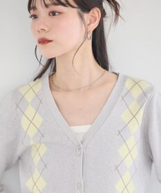 earth music&ecology アーガイルニットカーディガン