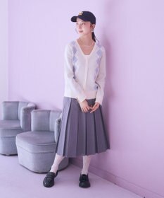 earth music&ecology アーガイルニットカーディガン