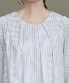Tiaclasse L ストライプリボンレイヤードブラウス