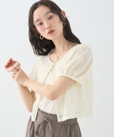 earth music&ecology フラワーコード刺繍カーディガン