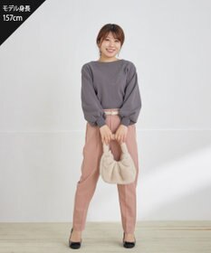 Tiaclasse L 【小倉優子さん着用・洗える】カラーテーパードパンツ