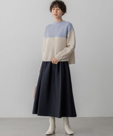 23区 S 【洗える】ウールカシミヤ カラーブロック バルキー ニット