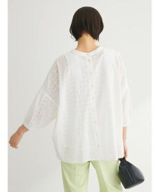 Green Parks インド綿 SET２点 刺繍７分丈ブラウス＋タンクトップ