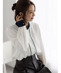 Te chichi パール釦フロントタックブラウス