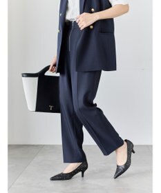 Te chichi フロントZIPリネンライクテーパードパンツ(セットアップ可)