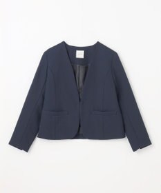 ANY 【WEB限定】ダブルクロスストレッチ Ｖネックノーカラージャケット