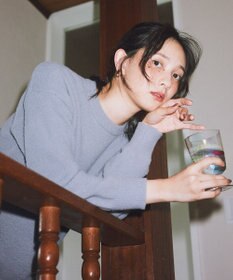 earth music&ecology パウダーシャギーシャーリングニットミニワンピース