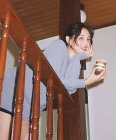 earth music&ecology パウダーシャギーシャーリングニットミニワンピース