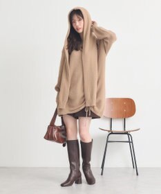 earth music&ecology パウダーシャギーシャーリングニットミニワンピース