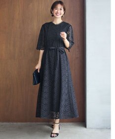 自由区 S 【オケージョン】フラワーリーフコードレース ワンピース